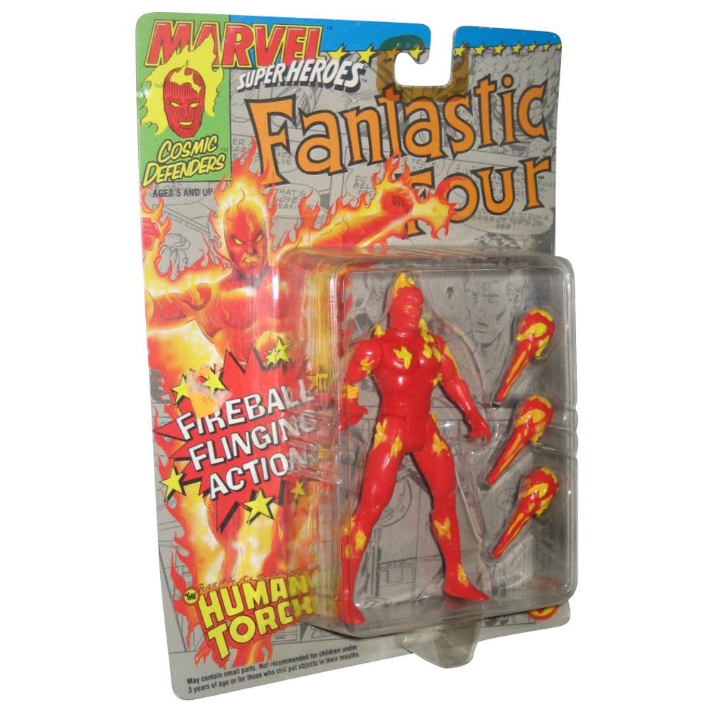 Marvel Comics Fantastic Four Human Torch Toy Biz Figure w/ Fireball