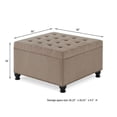 thumbnail image 4 of GZXS 30-Inch Large Square Storage Ottoman, Linen Fabric Upholstered Seat with Nail Trims, Solid Wood Frame, Hinged Lid Toy Box Footrest Coffee Table, Easy Assembly for Home Hotel Restaurant, 4 of 9