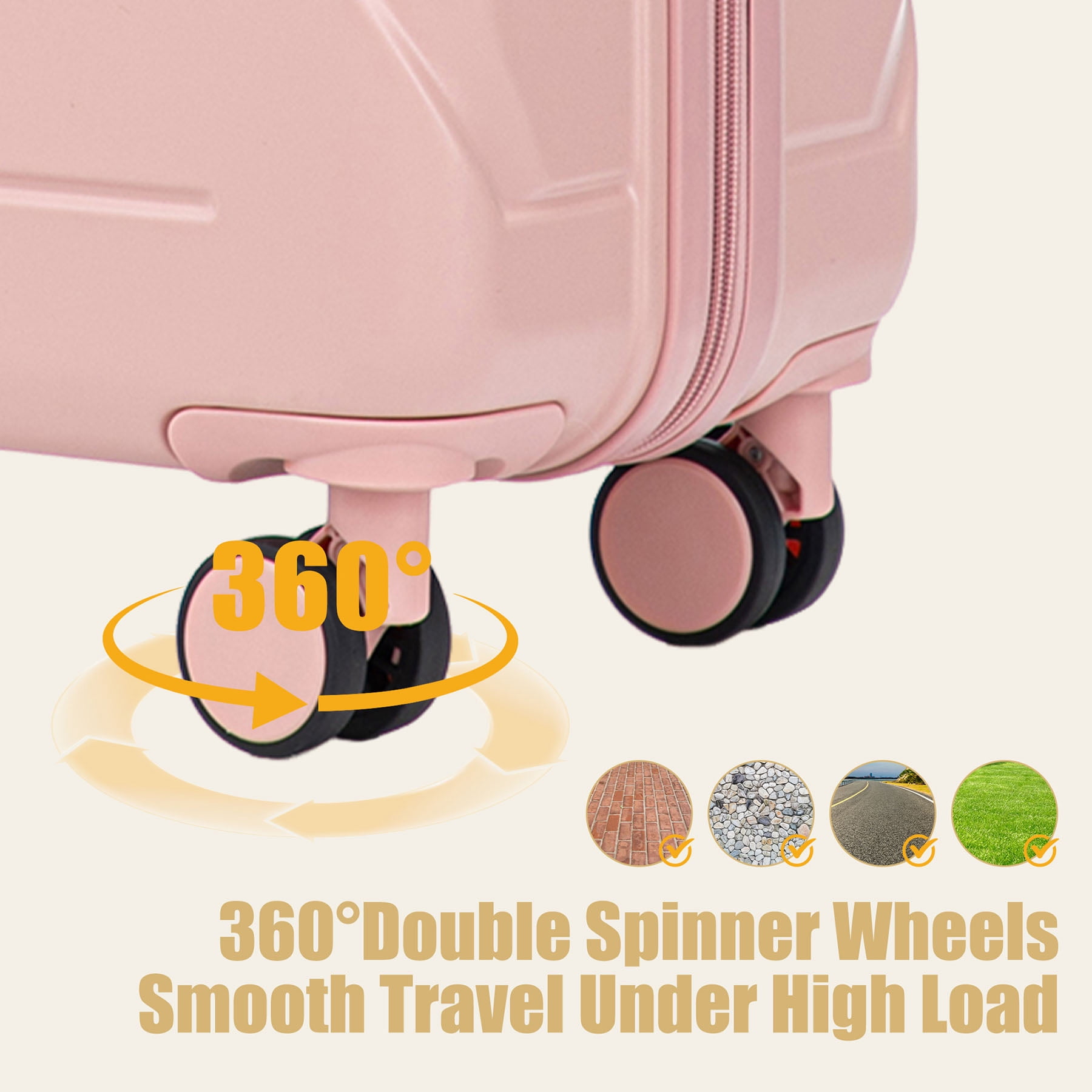 S-HOME 28 Inch Scratch Resistant ABS Hard Shell Checked Luggage With Four Multi-Directional Wheels And Combination Lock, Pink