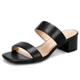 thumbnail image 1 of Sandalias DOBOLIN para mujer con tacón ancho y punta cuadrada, color negro, 1 of 7