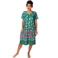 thumbnail image 2 of Women's Floral Printed Short-Sleeve Lounger Nightgown Sleepwear, 3X-Large Teal, 2 of 5