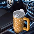 thumbnail image 6 of OBREWU Yellow Puppy Dog Food Footprints Tumbler with Handle and Lid,Yellow Puppy Dog Food Footprints 40oz Double Wall Vacuum Insulated Tumbler,Cups Gift for Women and Men, 6 of 7