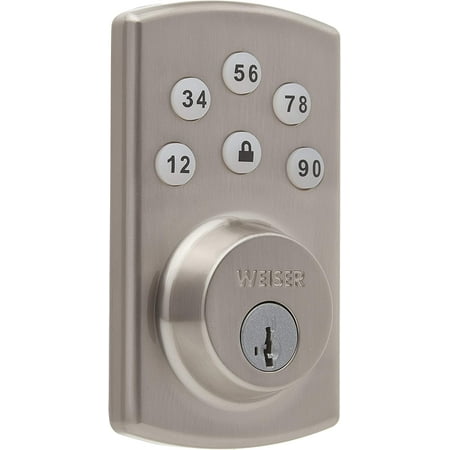 Powerbolt 2 Satin Nickel Keyless Entry Door Lock, Single Cylinder ...