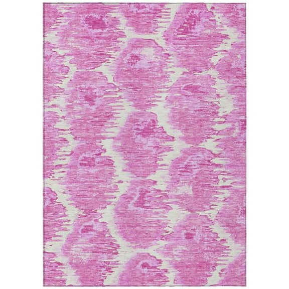 HomeRoots 586043 5 x 8 ft. Abstract Washable Indoor & Outdoor Rectangle Area Rug, Pink, Blush & Mauve