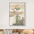 thumbnail image 3 of IDEA4WALL Framed Canvas Wall Art Pastel Jungle Mountain & Field Antique Landscape Art Pastel Nature Wilderness Botanical Retro Print Relax/Calm for Living Room, Bedroom, Office - White 16"x24", 3 of 5