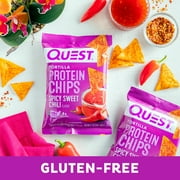 (4 pack) Quest Nutrition Tortilla Style Protein Chips, 19g Protein, Spicy Sweet Chili Flavor, Baked, Single 1.1oz Bag