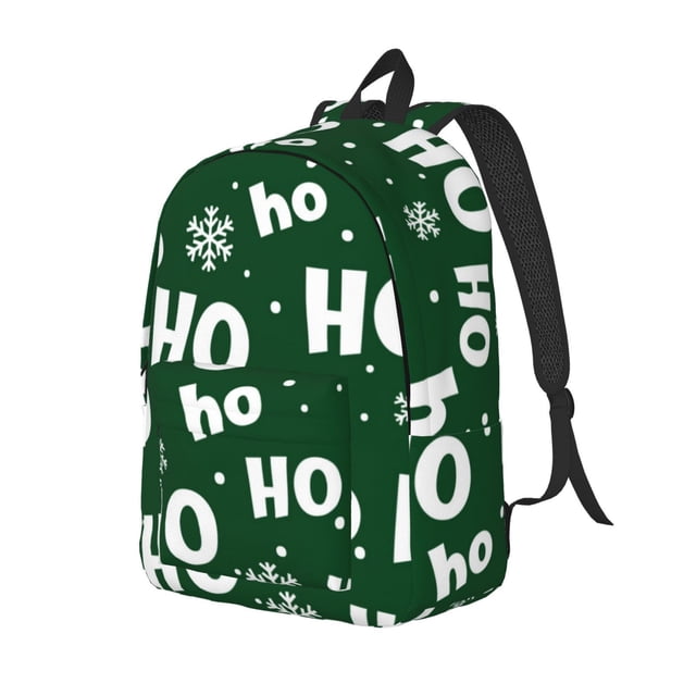 Balery Ho Ho Ho A Mochila Clásica Impresa Básica para Viaje, Mochila Escolar Resistente al Agua, Mochila de Lona con Correas Ajustables-Small
