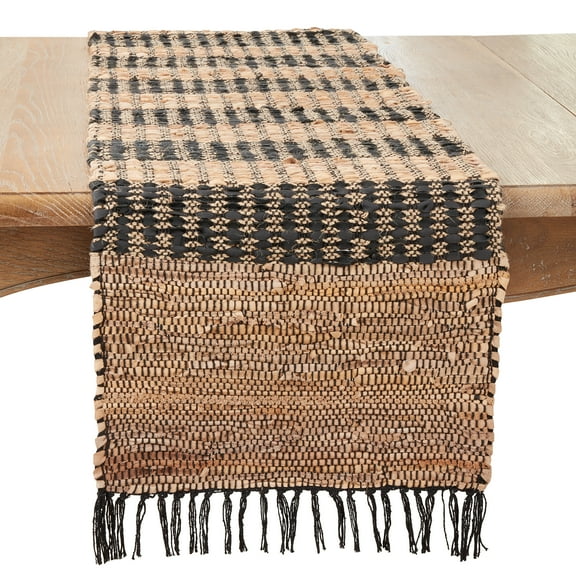 Saro Lifestyle Ethnic Charm Striped Chindi Table Runner