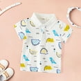 thumbnail image 6 of YUIVH Toddler Baby Boys Shirts Soft Comfort Summer Tops Children's Short Sleeve Tops Cute Lapel Cartoon Dinosaur Print Toddler Boy Button Down Shirts Breathable Comfort Toddler Clothes, 6 of 8