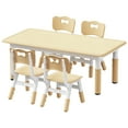 thumbnail image 6 of MAVINEX Kids Table and 4 Chairs Set Beige, Height Adjustable Desk, Suit for Ages 2-10, Easy to Clean Arts & Crafts Table, 6 of 11