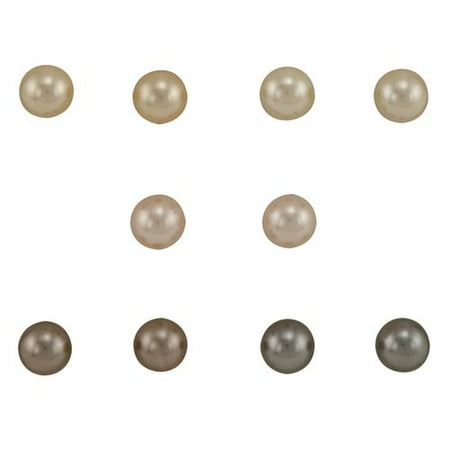 Pearl Stud Earrings, 5 Pairs