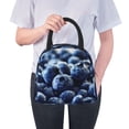 thumbnail image 3 of Horeoi Blueberry Pattern Large Insulated Lunch Bag for Work, School, Picnic - Waterproof, Durable Oxford Cloth, Comfortable Handle-Black, 3 of 9