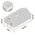thumbnail image 2 of VEIKOUS 8' x 14' Outdoor Walk-in Cedar Wood Greenhouse with Adjustable Windows and Lockable Door, Light Mocha Brown, 2 of 18