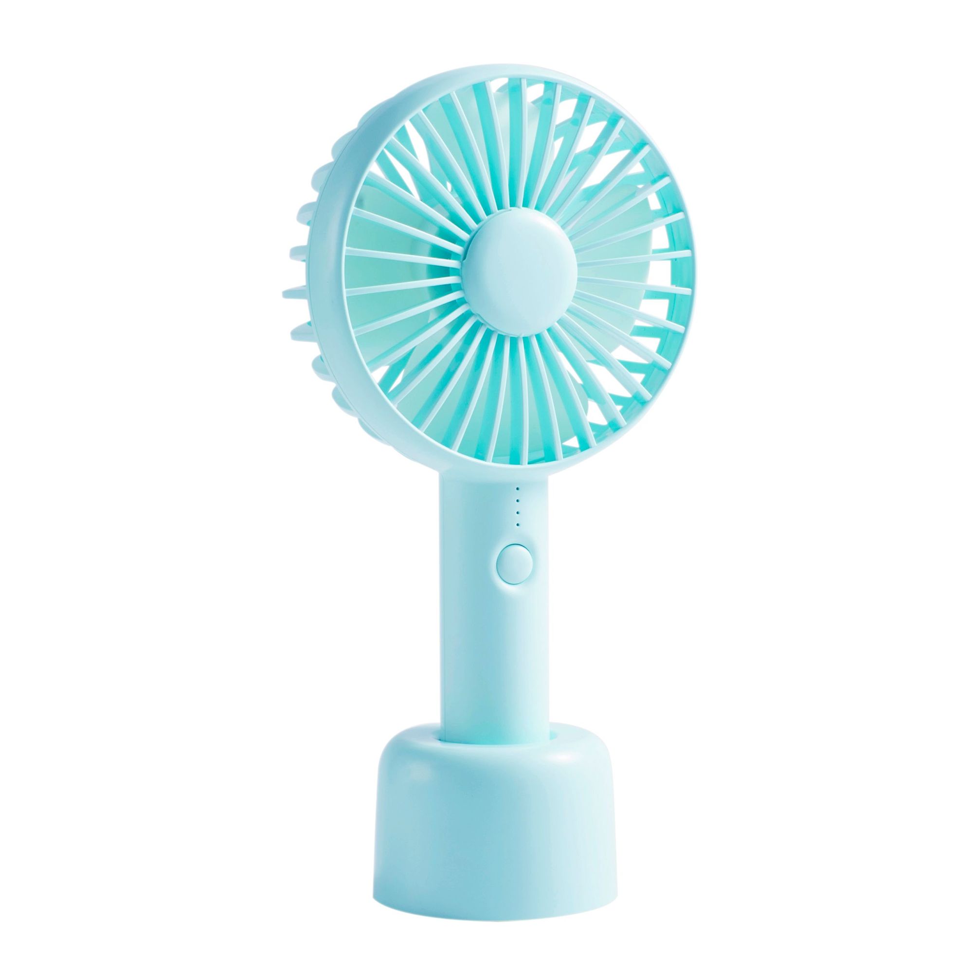 Mini Fan Handheld Mini Fan Mobile Power for Travel Camping 3 Speeds Handheld Mini Fan USB Powered for Home and Oudoor Color : Blue, Size : Free Size