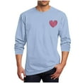 thumbnail image 3 of BiZtdJrK Long Sleeve T Shirt for Men Plus Size Heart Print Casual Tee Tops Lightweight Loose Fit Basic Tees Valentines Gifts Light Blue L, 3 of 6