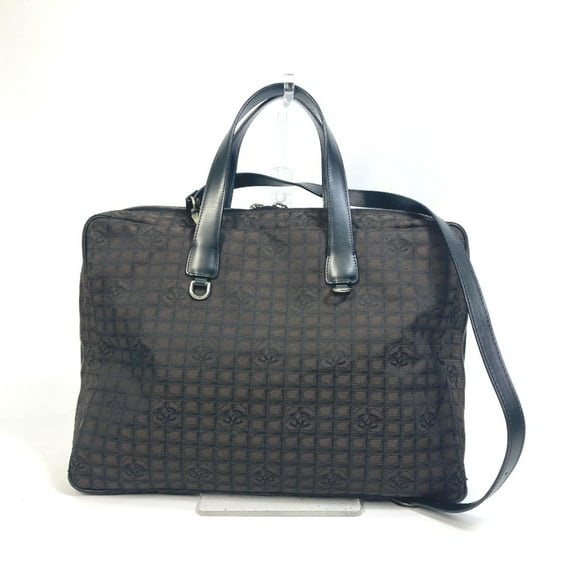 Pre-Owned Chanel New travel line Bag Shoulder Bag 2WAY bag Business bag Brown (Good)