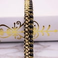 thumbnail image 2 of Cinta de encaje con perlas artificiales de tela de 1 yarda para coser, accesorio para prendas de vestir Negro, 2 of 9