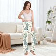 thumbnail image 5 of Dailycode Women's Pajama Pants Wide Leg Lounge Pj Bottoms With Pockets Cartoon Little Dinosaur and Daisy, 5 of 7