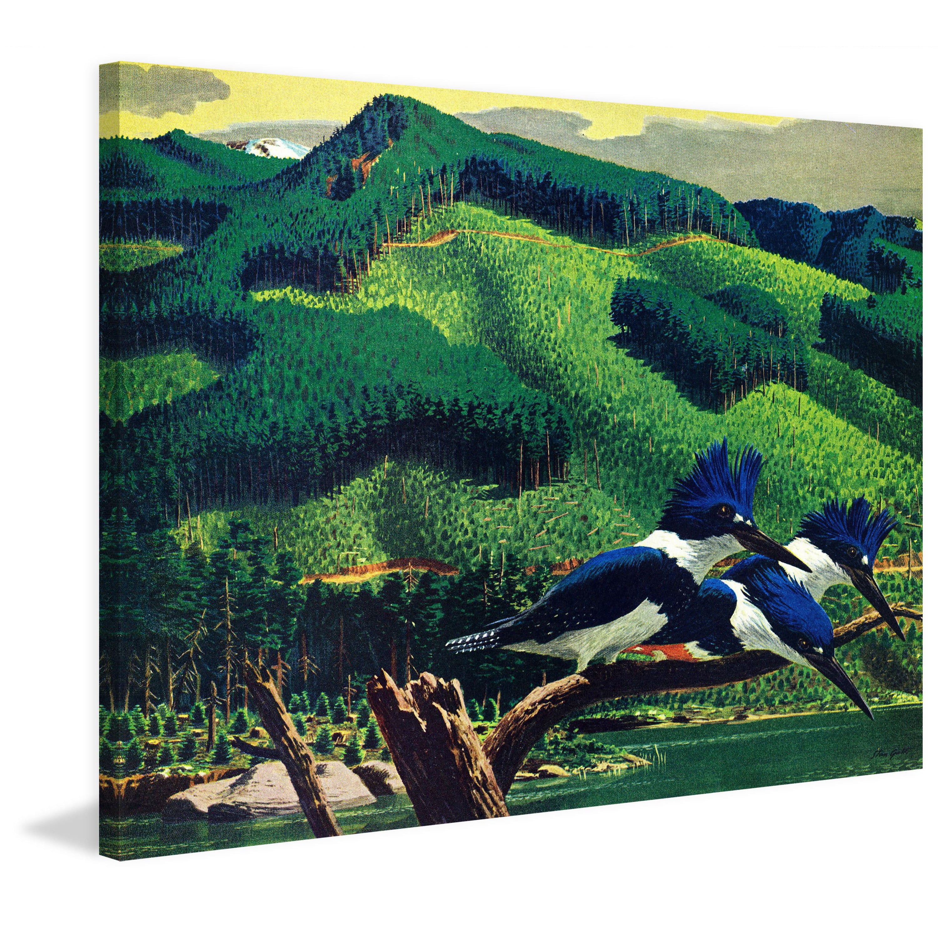 Marmont Hill - "Kingfishers" Painting Print on Wrapped Canvas
