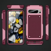 Allytech Rugged Case for Google Pixel 8 Pro, Military Grade Shockproof Protective Bumper Anti-Scratch Dual Layers Phone Case Cover for Google Pixel 8 Pro - Rose