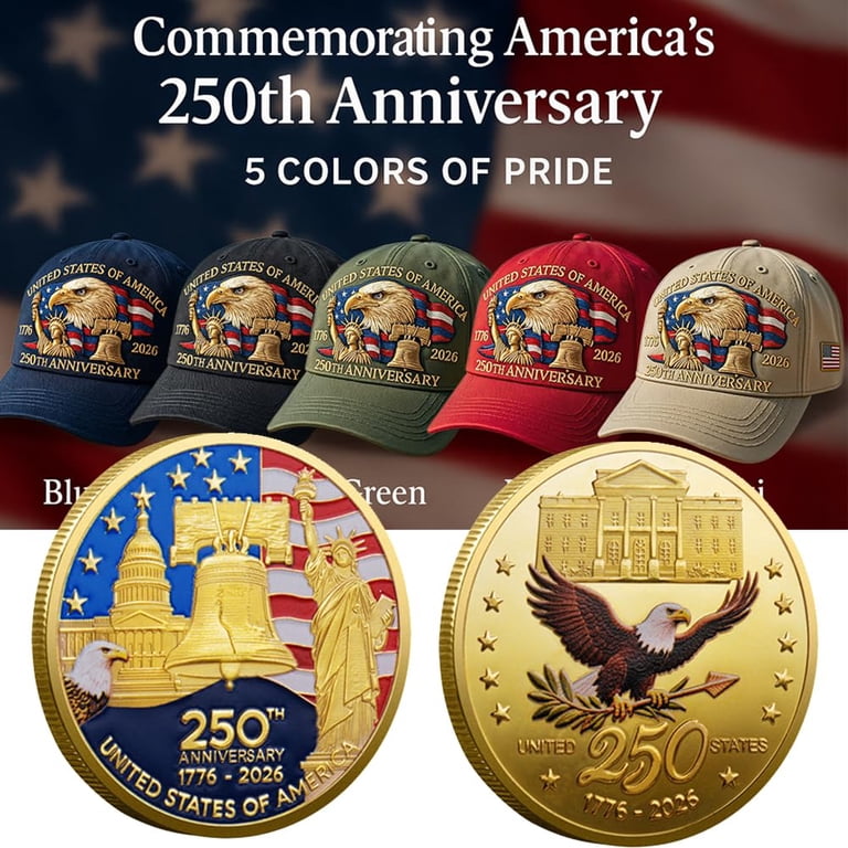 United States 250th Anniversary Hat, Embroidered Bald Eagle  display picture 1