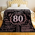 thumbnail image 2 of LHSHID 80th Birthday Gifts for Women Happy 80th Birthday Gift Ideas 80 Year Old Gifts for Grandma Nana Wife Mom Flannel Fleece Soft Throw Blanket for Bed Sofa 40"x50", 2 of 7