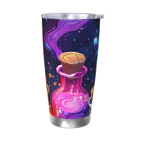 

Zeuib Colorful Potion Bottles Magic Printed 20oz Stainless Steel Insulated Car Cup Stainless Steel Thermal Cup Vacuum Insulated Leak-proof Travel Mug Cup-Without Straw
