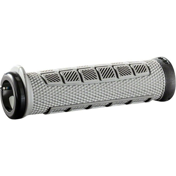 ODI Elite Pro Grips - Graphite Black Lock-On Half Waffle Flangeless Bicycle Grip