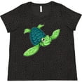 thumbnail image 3 of Inktastic Sea Turtle with Swirls Women's Plus Size T-Shirt, 3 of 5