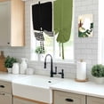 thumbnail image 5 of Sage Green Black Tie Up Curtains for Windows, Adjustable Balloon Window Shades, Farmhouse Striped Modern Abstract Art Kitchen Window Treatments Adjustable Roll Up Curtain for Basement/Nursery 52"x45", 5 of 8
