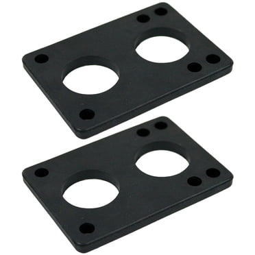 Longboard Riser Pads 1/4" (6mm) Set/2 Risers Skateboard Old School Black Shock
