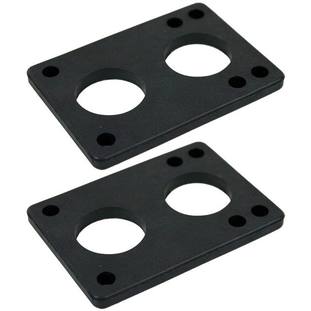 Longboard Riser Pads 1/4" (6mm) Set/2 Risers Skateboard Old School Black Shock