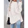 thumbnail image 5 of KISSMODA Womens Plain Shirts Flannel Shacket Jacket Long Sleeve Button Down Boyfriend Coats Blouse, 5 of 8