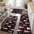 thumbnail image 2 of Black and Pink Christmas Tree Pattern Kitchen Rugs Sets Of 3,Kitchen Runner Rugs Non Skid Washable,Decorative Kitchen Floor Mats for Kitchen,Sink,Laundry,17"x30"+ 17"x47" + 17"x59", 2 of 6