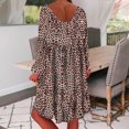 thumbnail image 3 of Robe à Manches Longues Femme Grande Taille Ample Imprimé Léopard Mini Robe Longue Robe Grande Taille Femme Robe à Manches Longues Grande Taille pour Femme, 3 of 9