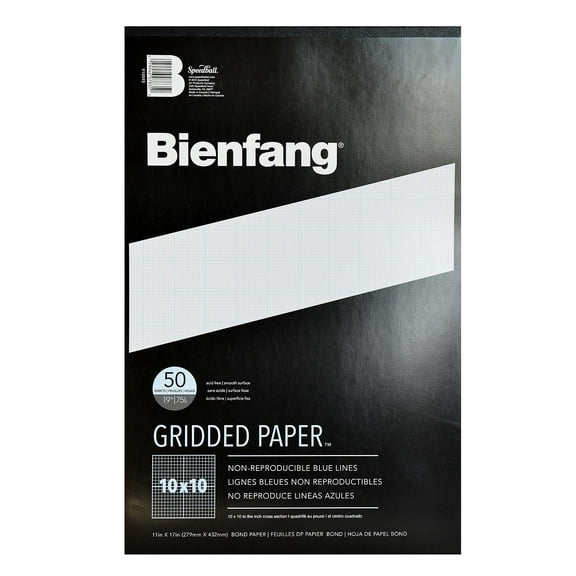 Gridded Paper 10 x 10, 11 in. x 17 in., pad of 50 (pack of 2)