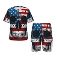 thumbnail image 1 of Balery American Flag Skull Conjunto de Pijama Infantil de Manga Corta con Estampado – Ropa de Dormir de Algodón Suave-XX-Large, 1 of 6