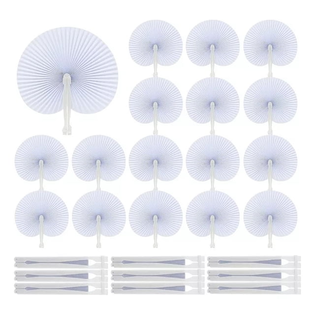 50 Pzs Abanico Plastico Redonda Recuerdos Boda Fiesta Adorno