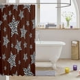 thumbnail image 3 of Manfei Vintage Cheetah Stars Shower Curtain 72Wx72L,Cartoon Themed Bathroom Curtain,Brown White, 3 of 5
