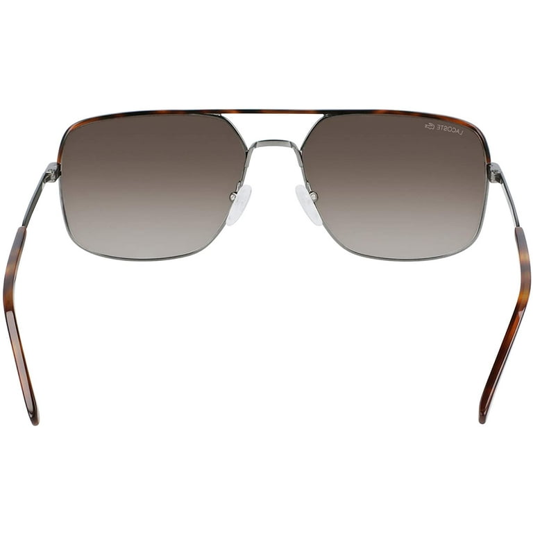 NEW Lacoste L227S orders 047 Steel Aviator Sunglasses with Grey Lenses