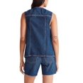thumbnail image 2 of Denim Vest for Women Casual V Neck Button Down Sleeveless Jean Jacket, 2 of 5