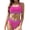 Rose red, variant on Women's High Waisted Bikini Sets Sporty 2 Piece Swimsuit High Cut Ribbed Bathing Suit