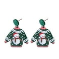 thumbnail image 2 of Vacemry Under $5 Christmas Earrings Set Festive, Santa Snowman Design Jewelry for Women, Holiday Fashion Accessories for Party Wear, Cute Drop Dangle Earrings for Seasonal Outfits, 2 of 9