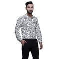 thumbnail image 4 of BESTMAN Chemise en Coton pour Hommes Manches Longues Imprimée Col Évasé Chemise Décontractée, 4 of 5