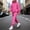 Hot Pink, variant on mihongmao Y2k Outfits for Men Casual Pullover Hooded Sports Print Long Sleeve Trousers Two-Piece Elastic Waist Tracksuit Purple 2X