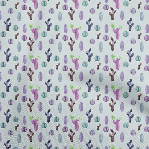 oneOone Velvet Purple Fabric Cactus Quilting Supplies Print Sewing Fabric By The Yard 58 Inch Wide