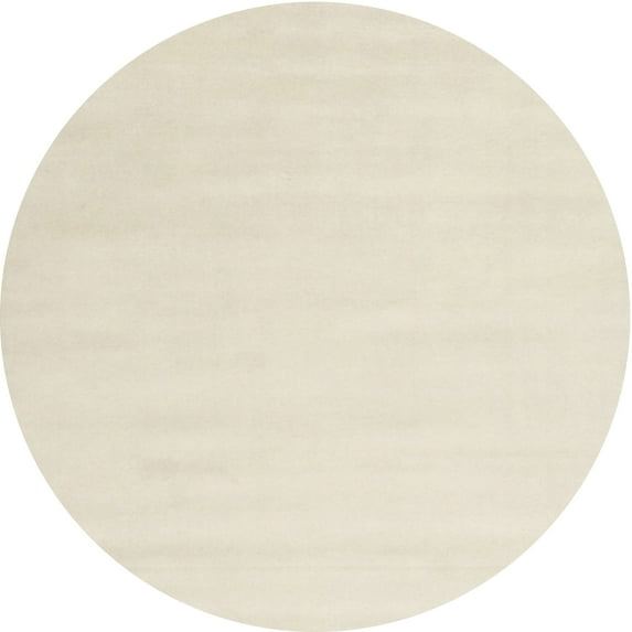 Ahgly Company Machine Washable Indoor Round Contemporary Light Gold Area Rugs, 7' Round