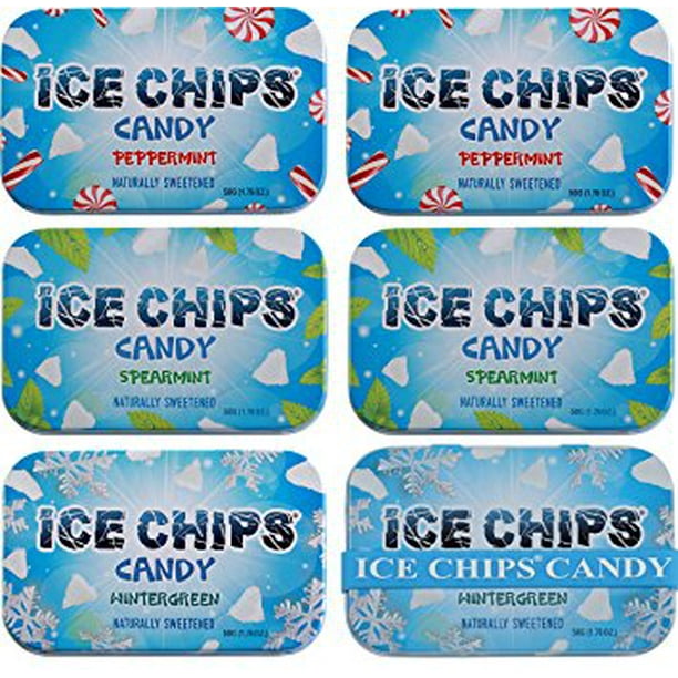 ICE CHIPS Xylitol Candy Minty Pack (6 Tins)