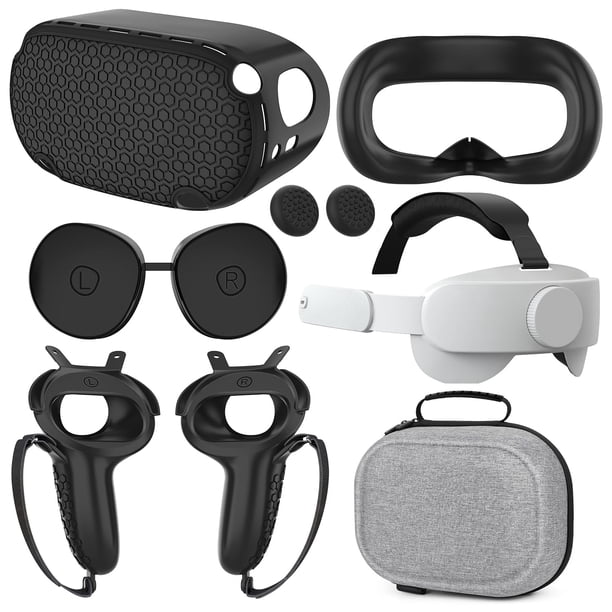 Kit de accesorios VZNEK para Oculus Quest 2, correa para la cabeza, funda, etc.