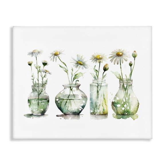 Stupell Industries Farmhouse Glass Vases Daisies Canvas Art, 20 x 16, by Svetlana Aleynikova
